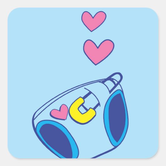 Schattige Blauw baby Luierontwerp van Wicked Greet Vierkante Sticker (Voorkant)