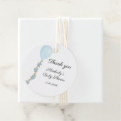 Schattige blauw ballon Baby shower Bedankjes Labels (In situ)