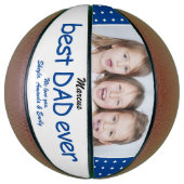 Schattige Blauw Beste Pap Ooit Vader`s Day Foto Basketbal (Verticaal)
