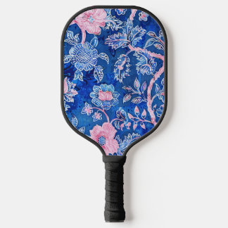 Schattige Blauw Bloemen Vrouwen Pickleball Paddle