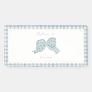 Schattige blauw boog lint baby shower spandoek