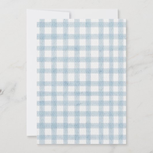 Schattige blauw boog lint baby shower uitnodiging (Achterkant)