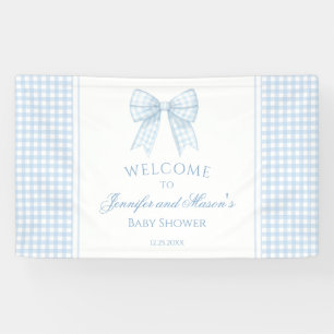 Schattige blauw boog lint baby shower welkom Banne Spandoek