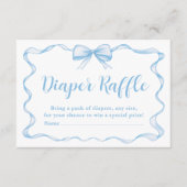 Schattige Blauw Bow Boy Ribbon Baby shower Luier R Informatiekaartje (Voorkant)