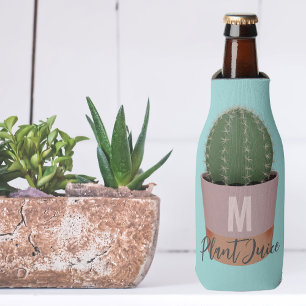 Schattige Blauw Cactus Plant Sap Monogram Flesjeskoeler