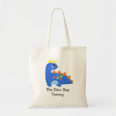 Schattige Blauw De Dino Boy Kinderen Tote Bag (Voorkant)