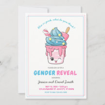 Schattige blauw en roze ijsje zondag genderonthull