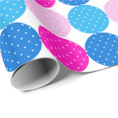 Schattige Blauw en Roze Polka Dot Pattern Cadeaupapier (Rol Hoek)