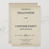 Schattige blauw en wit mummie  Halloween Kaart (Voorkant / Achterkant)