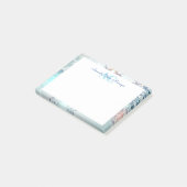 Schattige blauw gepersonaliseerd monogram naam post-it® notes (Schuin)