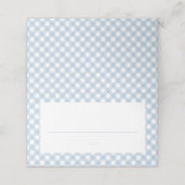 Schattige blauw gingham check eenvoudige jongen ba (Buitenkant ongevouwen)