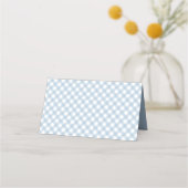 Schattige blauw gingham check eenvoudige jongen ba (Achterkant)