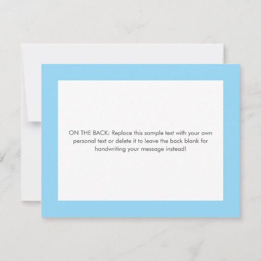 Schattige blauw hart dank u bedankkaart (Achterkant)