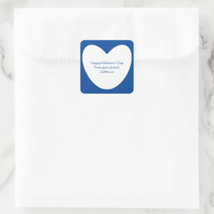 Schattige blauw hart klaslokaal jongens Valentijns Vierkante Sticker