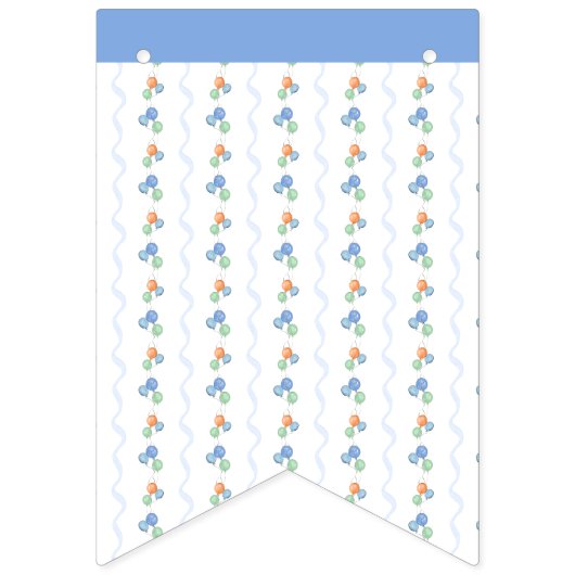 Schattige blauw konijn 1e 1 eerste verjaardag vlaggetjes (Tweede vlag)