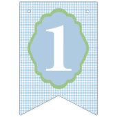 Schattige blauw konijn 1e 1 eerste verjaardag vlaggetjes (Eerste vlag)