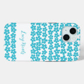 Schattige Blauw Minimalistisch Daisy Patroon Bloem Case-Mate iPhone Case (Achterkant (horizontaal))