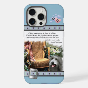 Schattige Blauw Modern Bearded Collie Dog Art iPhone 15 Pro Max Hoesje