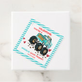 Schattige Blauw Monster Vrachtwagen School Valenti Bedankjes Labels (In situ)