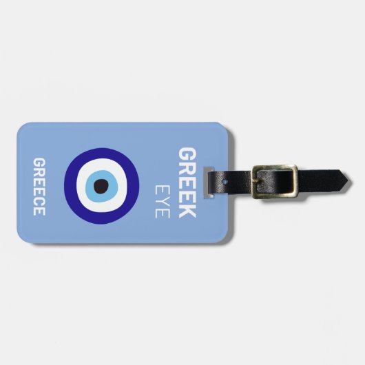 Schattige blauw mystiek Grieks oogamulet Bagagelabel (Voorkant horizontaal)