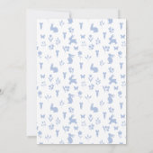 Schattige blauw Paaskonijn bloemenbabyjongensdouch Kaart (Achterkant)