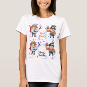 Schattige blauw & rood piraat thema t-shirt