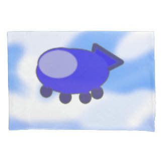 Schattige blauw ruimteschip French Blue Clouds Kus Kussensloop