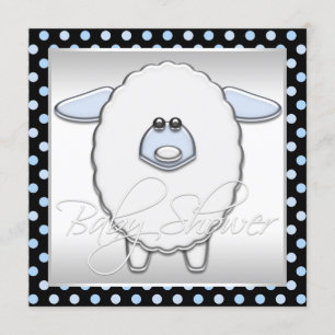 Schattige Blauw Schaap Baby shower Kaart