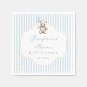 Schattige blauw teddybeer baby boy douche Papier s Servet