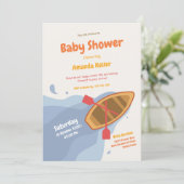 Schattige Blauw Zee Baby shower Uitnodiging (Staand voorkant)