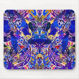 Schattige blauwe abstracte elementen muismat