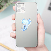 Schattige Blauwe Axolotl Boba Bubble Tea Sticker (Telefoon)