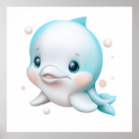 Schattige Blauwe Baby Dolfijn