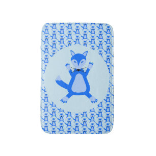 Schattige Blauwe Baby Jongen Vos Patroon Badmat