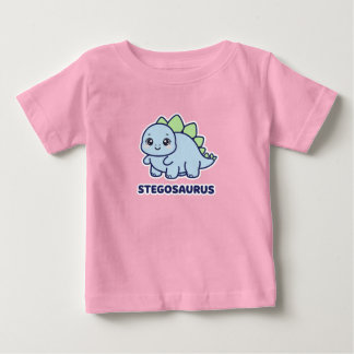 Schattige Blauwe Baby Stegosaurus Dinosaur Chibi