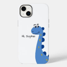 Schattige Blauwe Dinosaur - Aangepaste Naam Sophia