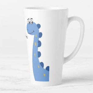 Schattige Blauwe Dinosaur - Aangepaste Naam Sophia Latte Mok