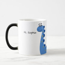 Schattige Blauwe Dinosaur - Aangepaste Naam Sophia