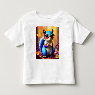 Schattige Blauwe Eekhoorn met Bril-56786 Kinder Shirts