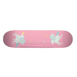 Schattige Blauwe Eenhoorn, Sterren Skateboard