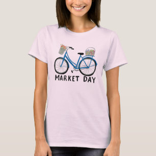 Schattige Blauwe Fietserij Winkelen T-shirt
