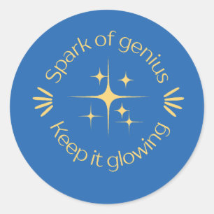 Schattige blauwe glinsterende diamant lerarenbelon ronde sticker