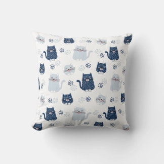 Schattige Blauwe Katten Kussen