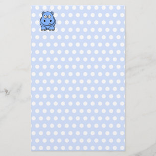 Schattige Blauwe Nijlpaard Briefpapier