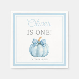 Schattige Blauwe Pompoen Baby Jongen Eerste Verjaa Servet