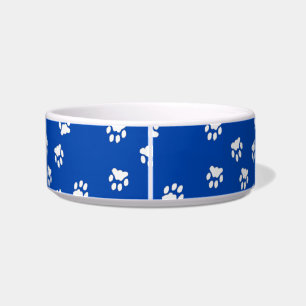 Schattige blauwe pootdruk middelgrote dog Bowl Voerbakje