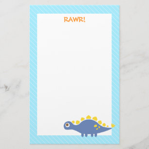 Schattige Blauwe Stegosaurus Dinosaurus Voor Kinde Briefpapier