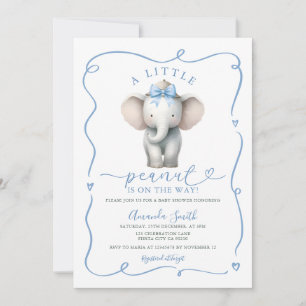 Schattige Blauwe Strik Olifant Pinda Baby Borrel Kaart