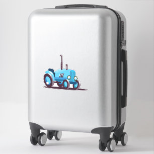 Schattige Blauwe Tractor Sticker