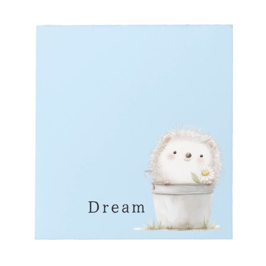 Schattige Blauwe Tuin Egel in Emmer Notitieblok (Voorkant)